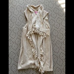 Lilly Pulitzer knit vest with fringe XL